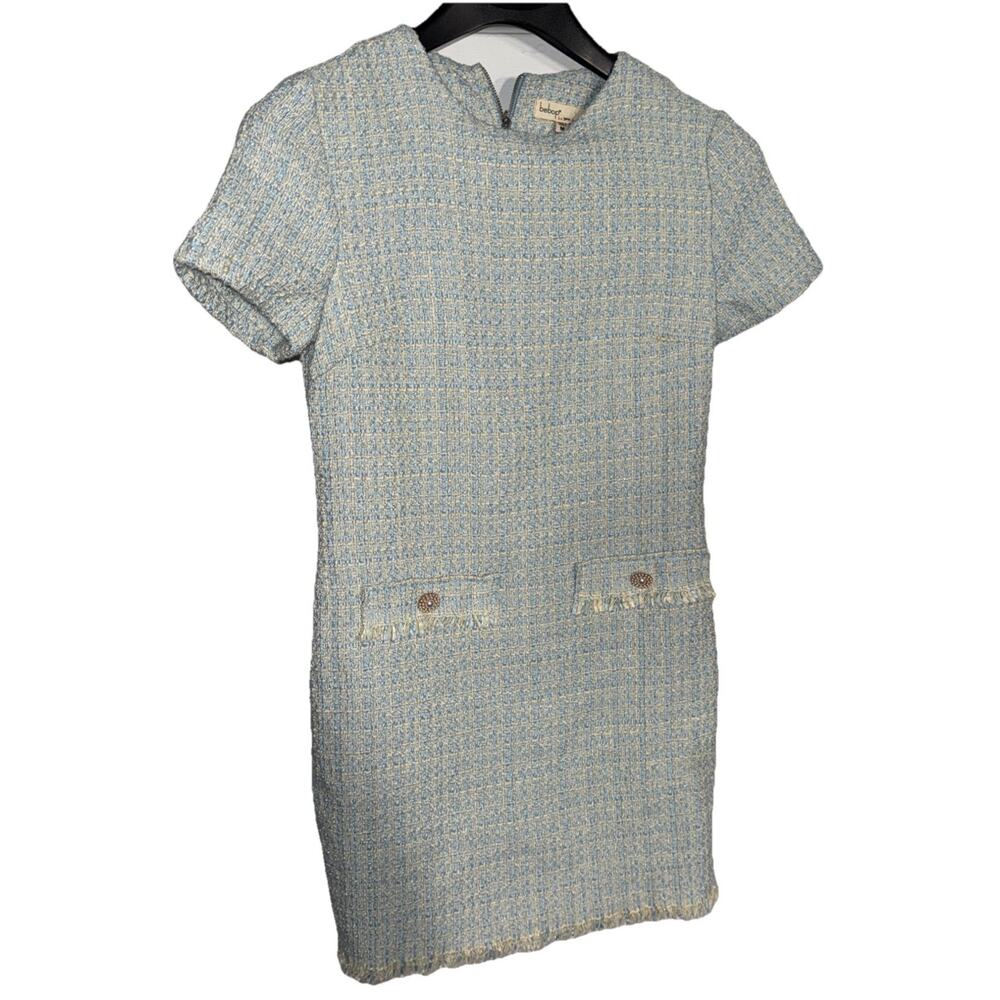 Bebop Blue Sparkle Tweed Sheath Dress Medium
